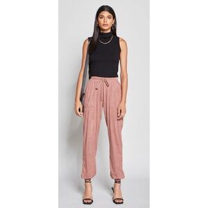 New Laila Jayde Suede Draw String Track Pant in Mauve